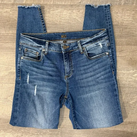 Kut from the Kloth / Distressed Blue Skinny Jeans / women’s/ Size 6 - Picture 3 of 10